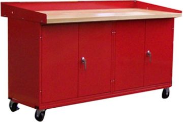 Picture of Workbench, Mobile Maple Top, Red