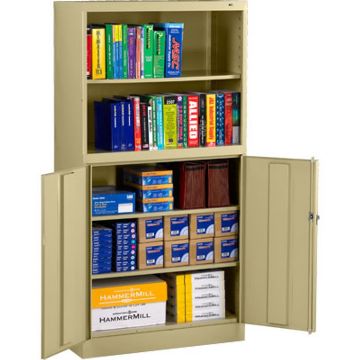 Picture of Cabinet, Storage w/Bookcase 36"W x 18"D x 72"H, Med Gray