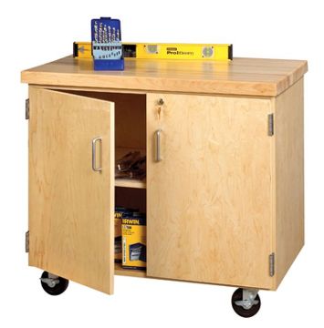 Picture of Cabinet, Storage, Mobile, Maple Top 36"Wx24"Dx32-1/2"H