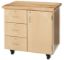 Picture of Cabinet, Mobile, 3 Drw, 1 Dr, Maple Top 36"Wx24"Dx36-1/2"H