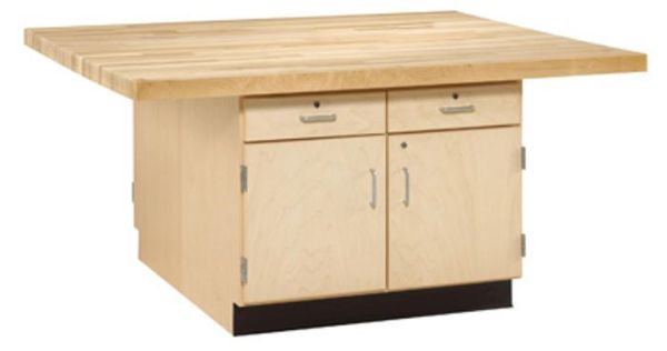 Picture of Bench, 4-Station, Wood Top 4 Door/4 Drawer, w/o Vises