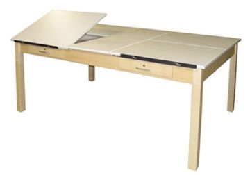 Picture of Table, Drawing. 4 student 76"Wx48"Dx30"H w/4 drawers