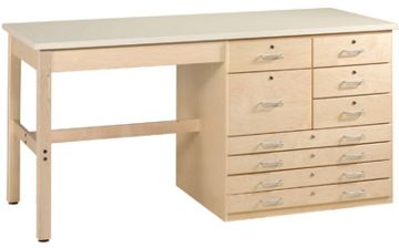 Picture of Table, Planning & Layout 72"Wx30"Dx37"H, Asst, Drawers