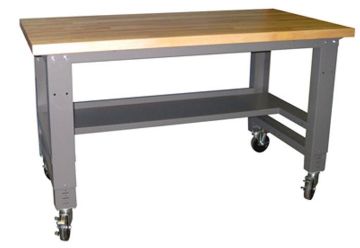 Picture of Bench, Adj Ht, Gray 36"Dx72W"x24-34"H, Maple Top