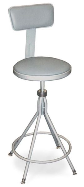 Picture of Stool, Steel, Padded Seat and Backrest 26"-32" w/13"H backrest,Gray