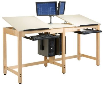 Picture of Table, Drafting, Dual Adjustable Top 84"Wx30"Dx39-3/4"H