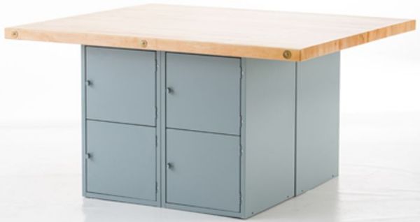 Picture of Bench, 4-Station, Wood Top 8 Locker, w/o Vises, 33-1/4"H
