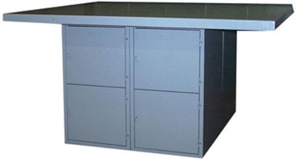 Picture of Bench, 4-Station, Steel Top, Gray 8 Locker, w/o Vise, 33"H
