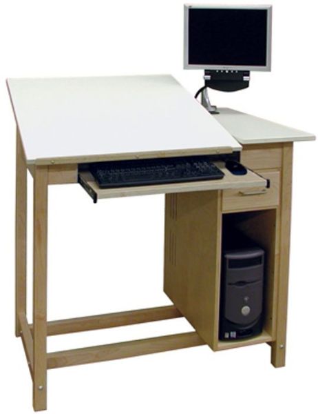 Picture of Table, Drafting, 2 pc Adj - 1 Drawer 30"Dx42"Wx39"H