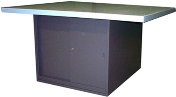 Picture of Bench, 4-Station, Steel Top, Gray Slide Door, w/o Vises, 33"H
