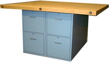 Picture of Bench, 4-Station, Wood Top 8 Drawer, w/o Vises, 33-1/4"H