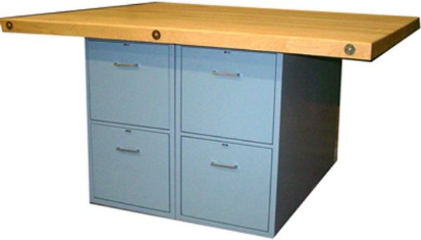 Picture of Bench, 4-Station, Wood Top 8 Drawer, w/o Vises, 33-1/4"H