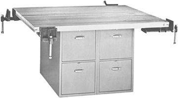 Picture of Bench, 4-Station, Wood Top 8 Drawer, w/4 Vises, 33-1/4"H