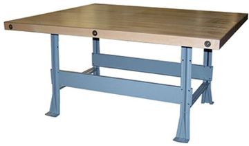 Picture of Bench, Open Base, Gray, 4-Station Steel Top w/o Vises, 32"H