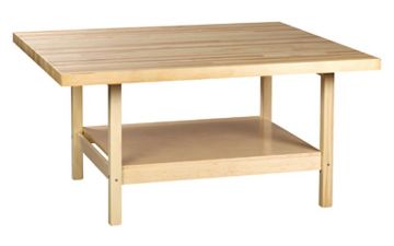 Picture of Bench, Open Base, 4-Station, Wood Top w/o Vises, 33-1/4"H