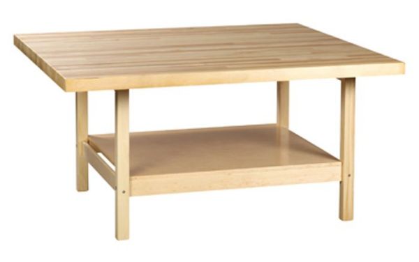 Picture of Bench, Open Base, 4-Station, Wood Top w/o Vises, 33-1/4"H