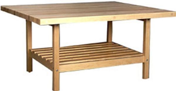 Picture of Bench, Open Base, 4-Station, Wood Top w/4 Vises, 33-1/4"H