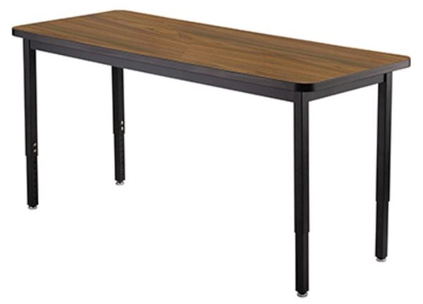 Picture of Table, Adjustable, Steel Frame, Laminate Top, Montana Walnut 30"Wx60"D