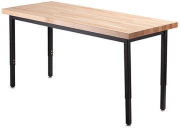 Picture of Table, Adjustable, Steel Frame, Butcher Block Top 30"Wx72"D