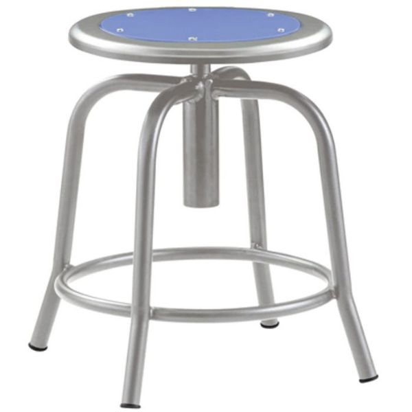 Picture of Stool, Steel, Adjustable Height, 18"-25" Gray Leg, Blueberry Seat
