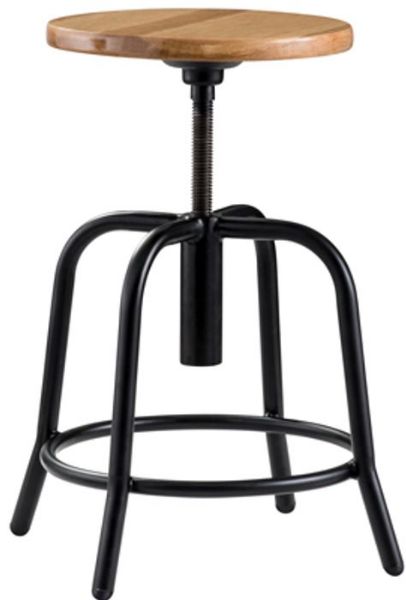 Picture of Stool, Steel, Adjustable Height, 18"-25" Black Leg, Blueberry Seat