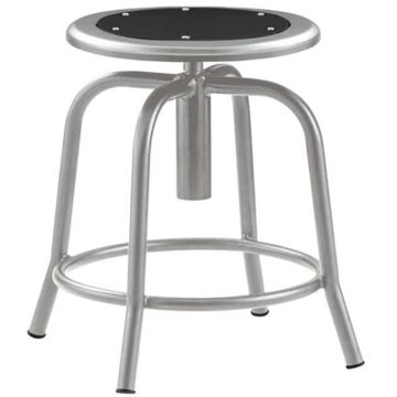 Picture of Stool, Steel, Adjustable Height, 18"-25" Gray Leg, Black Seat