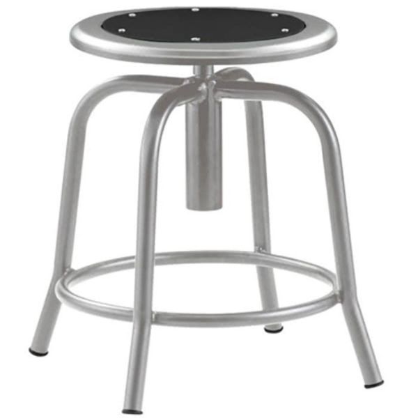 Picture of Stool, Steel, Adjustable Height, 18"-25" Gray Leg, Black Seat