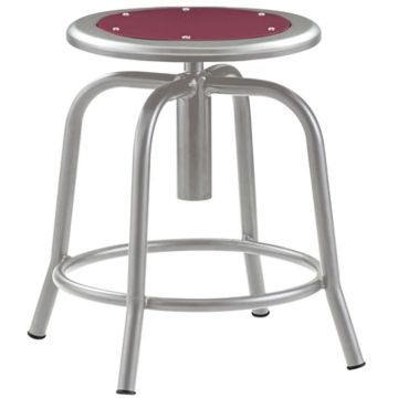 Picture of Stool, Steel, Adjustable Height, 18"-25" Gray Leg, Burgundy Seat