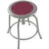 Picture of Stool, Steel, Adjustable Height, 18"-25" Gray Leg, Burgundy Seat
