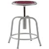 Picture of Stool, Steel, Adjustable Height, 18"-25" Gray Leg, Burgundy Seat