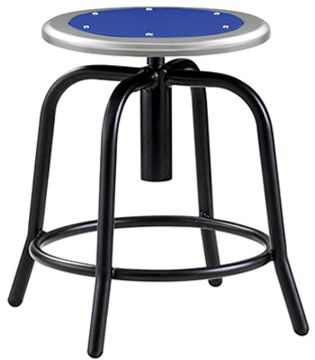 Picture of Stool, Steel, Adjustable Height, 18"-25" Black Leg, Persian Blue Seat