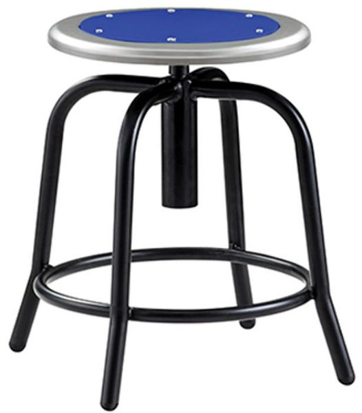 Picture of Stool, Steel, Adjustable Height, 18"-25" Black Leg, Persian Blue Seat