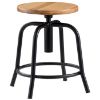 Picture of Stool, Steel, Adjustable Height, 18"-25" Black Leg, Hardwood Seat