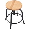 Picture of Stool, Steel, Adjustable Height, 18"-25" Black Leg, Hardwood Seat