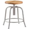 Picture of Stool, Steel, Adjustable Height, 18"-25" Gray, Hardwood Seat