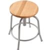 Picture of Stool, Steel, Adjustable Height, 18"-25" Gray, Hardwood Seat