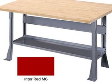 Picture of Bench, Red M6 Legs, Maple Top 6'Wx30"Dx1-3/4"H