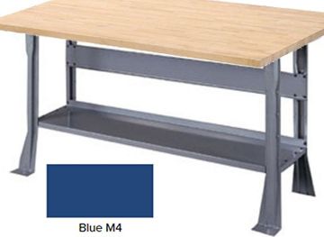 Picture of Bench, Blue M4 Legs, Maple Top 8'Wx30"Dx1-3/4"H