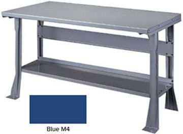 Picture of Bench, Open Base, Steel Top 6'Wx30"D - Blue M4