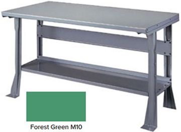 Picture of Bench, Open Base, Steel Top 6'Wx30"D - F Green M10