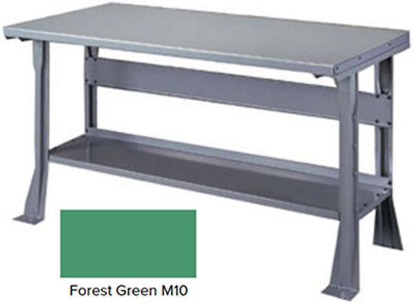 Picture of Bench, Open Base, Steel Top 6'Wx30"D - F Green M10