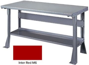 Picture of Bench, Open Base, Steel Top 6'Wx30"D - Inter Red M6