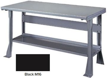 Picture of Bench, Open Base, Steel Top 6'Wx30"D - Black M16