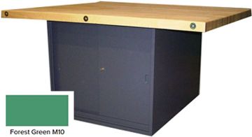 Picture of Bench, 4-Station, Wood Top, 33-1/4" Base: FGreen Slide Dr,w/o Vise
