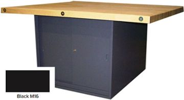 Picture of Bench, 4-Station, Wood Top, 33-1/4" Base: Blk Slide Door, w/o Vise