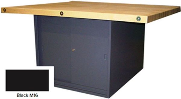 Picture of Bench, 4-Station, Wood Top, 33-1/4" Base: Blk Slide Door, w/o Vise