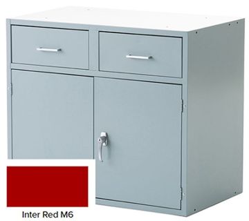 Picture of Cabinet Base, 2 Drawer, 1 Dbl Door Inter Red M6, w/lock