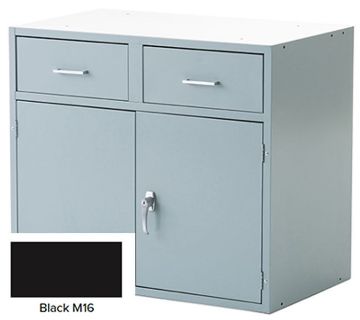 Picture of Cabinet Base, 2 Drawer, 1 Dbl Door Black M16, w/lock