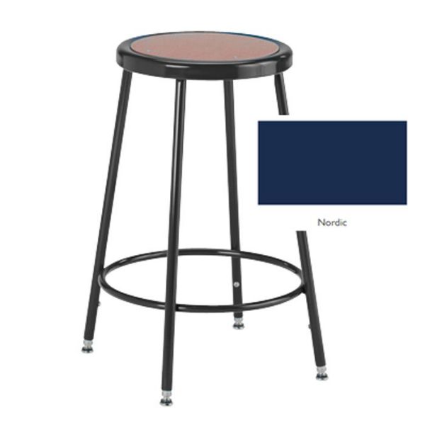 Picture of Stool, Uphlstrd, Adj Leg 18"-26" Drk Gry Vinyl/Frm: Nordic