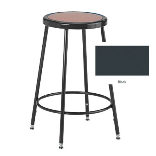 Picture of Stool, Uphlstrd, Adj Leg 18"-26" Drk Gry Vinyl/Frm: Black